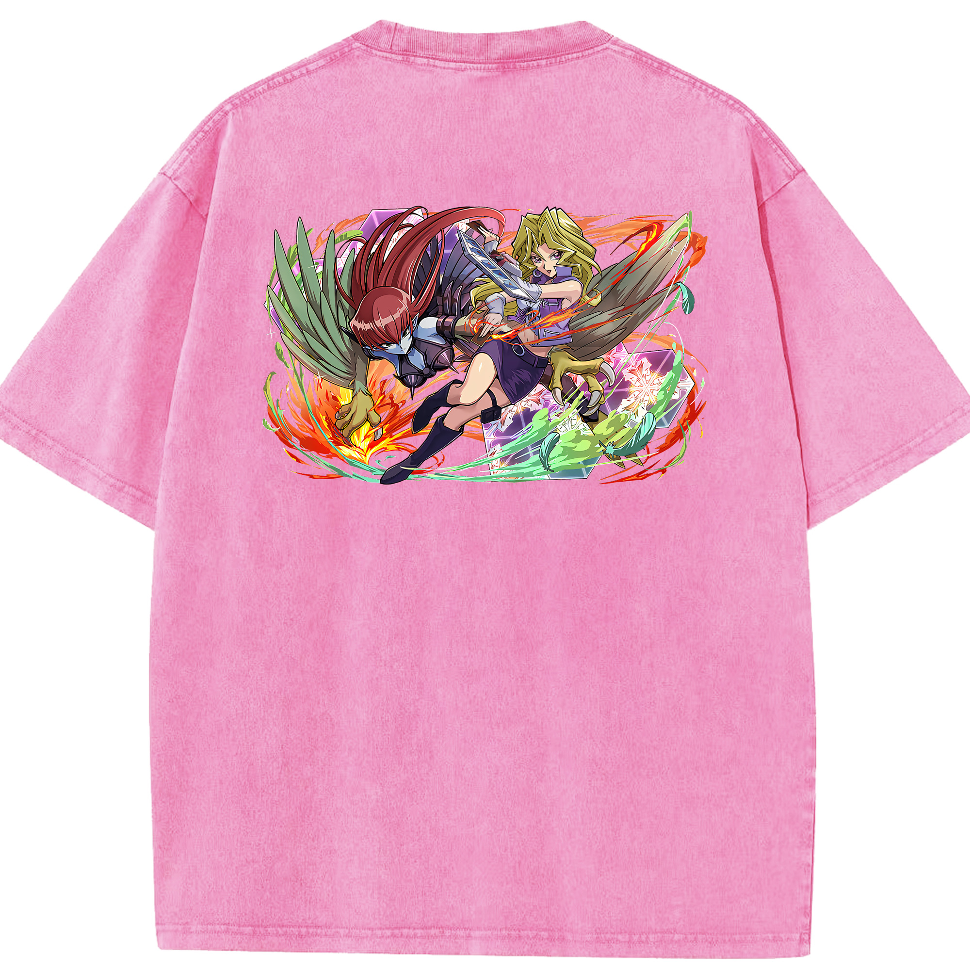 （画像用） 遊☆戯☆王 Yu-Gi-Oh! 綿100% ヴィンテージ風 半袖Tシャツ（背面プリント）